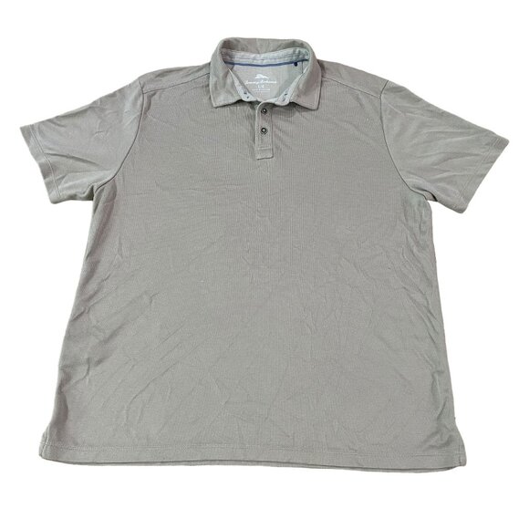 Tommy Bahama Men's Polo Shirt Large Light Gray Casual Comfort Meets Island Vibes - Picture 1 of 5